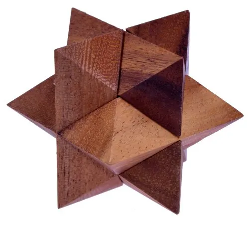 Stern Gr. S - Star - 3D Puzzle - Denkspiel - Knobelspiel - Geduldspiel - Logikspiel aus Holz