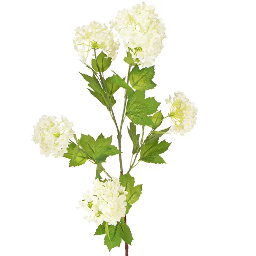 Schneeball Künstlich Viburnum Hochzeit Dekozweig Weiß L90cm