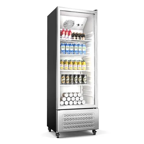 Klarstein GrandCooler 270L Getränkekühlschrank - Weinkühlschränke mit 270 L Kapazität, 4 verstellbaren Regalen und stilvoller LED-Beleuchtung – ideal für Cafés und Bars.