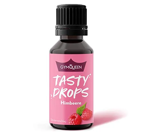 GymQueen Tasty Drops, Himbeere, Flavour Drops ohne Kalorien, 30ml