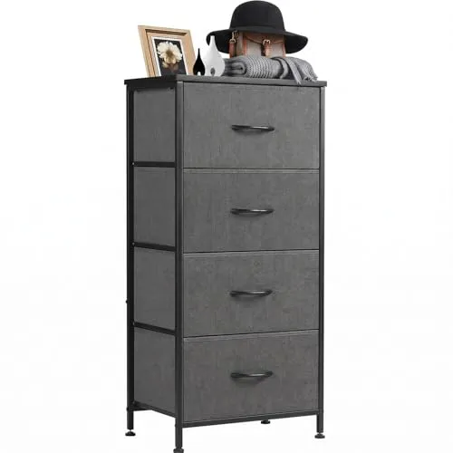 DUMOS Stoffkommode mit 4 Schubladen in grau von DUMOS