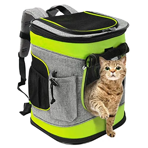 Kritter Planet Haustier-Rucksack mit Mesh-Fenster, atmungsaktive und Faltbare Hundetasche für Hunde und Katzen, herausnehmbare innere Haustier-Matte, für Wandern Radfahren Outdoor, 7kg Welpen