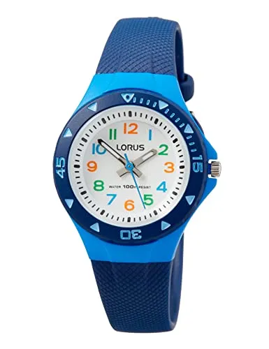 LORUS Quarzuhr R2347MX9 - Kinderuhr für Jungen - Armbanduhr für Jungen, wasserdicht bis 10 bar, ideal als Geschenk zur Einschulung oder zum Geburtstag, mit beleuchtetem Zifferblatt und drehbarer Lünette.