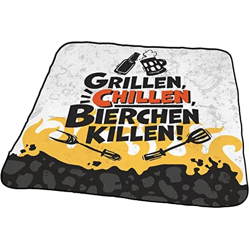 Gruss & CO Mikrofasertuch Motiv Grillen | Geschenk Mann | Geschenk Party | Allzwecktuch | 40 cm x 40 cm | 48218