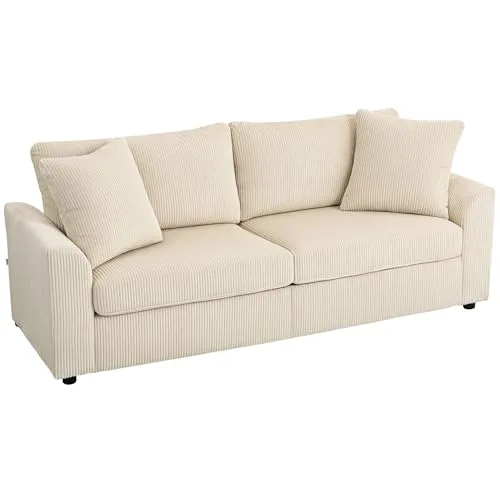 HOMCOM 3-Sitzer-Sofa mit Cordbezug in beige von HOMCOM