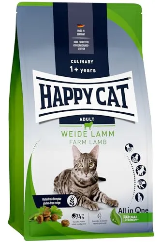 Happy Cat 70548 - Culinary Adult Weide Lamm - Katzen-Trockenfutter für ausgewachsene Katzen und Kater - 1,3 kg Inhalt