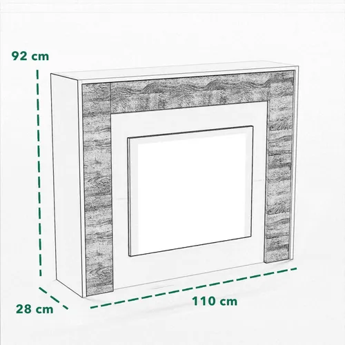Garlivo Elektrokamin 'PISA' Schwarz/Wenge | LED Standkamin mit Heizfunktion