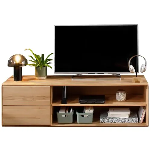 Lomadox Lowboard KALAMARIA-69, Fernsehschrank TV Board Fernsehtisch Wohnzimmer Massivholz Buche