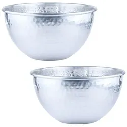 2er Vintage Servierschale Erla Silber 24cm - Elegante 2er Servierschale aus handgefertigtem Aluminium, ideal für den Innen- und Außenbereich. Robust und langlebig, bringt sie modernen Luxus in Ihr Zuhause.