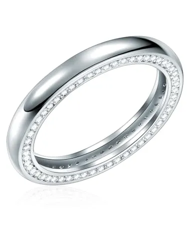 Rafaela Donata Damen Ring aus 925/- Sterling Silber - Eleganter Memoirering aus rhodiniertem 925er Sterlingsilber, verziert mit funkelnden Zirkonia-Steinen. Ideal als Geschenk, in hochwertiger Schmuckbox geliefert.