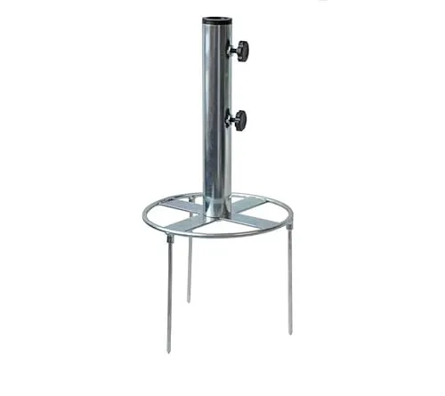 Stahlbruck Rasendorn, Sonnenschirmständer, Erdspieß, Erdanker für Sonnenschirme (L - Ø 32-43 mm)