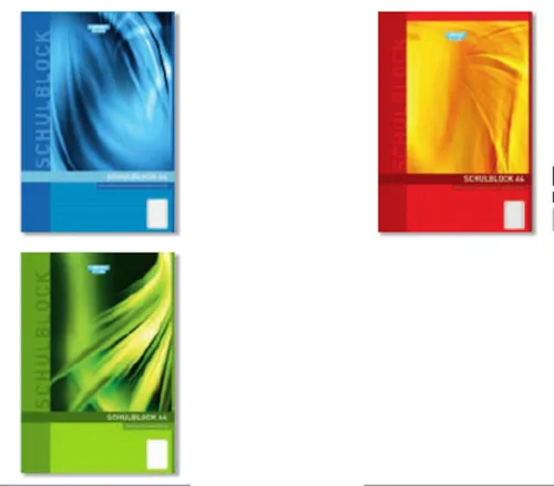 Stylex Schreibwaren Geschäftspapier 3x Schulblock je 1x kariert liniert blanko A4 Schreibblock