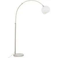 Lindby Stehlampe Bogenleuchte Alverton 10042609 Modern in Weiß aus Metall 1-flammig E27 Wohnzimmerleuchte