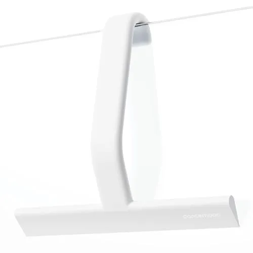 dancemoon JustHang Duschabzieher, einteiliger Silikon Abzieher Dusche mit integriertem Haken, für Duschwand, 25 cm, Weiß