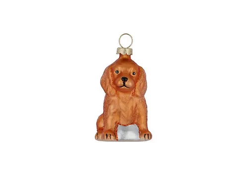 MAGIC by Inge Christbaumschmuck, Christbaumschmuck Glas 6cm Hundewelpe Figur Braun