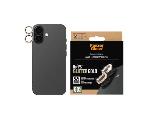 CARE by PanzerGlass Kameraschutzglas Hoops Camera Lens Protector für Apple iPhone 16, Apple iPhone 16 Plus, Apple iPhone 17, Kameraschutz,Linsenschutz,Objektivschutz, kratz- & stoßfest