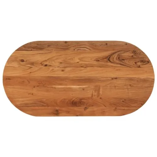 vidaXL Oval Tischplatte aus Akazienholz - Esszimmertisch aus massivem Akazienholz, ideal für individuelle Möbelprojekte. Die unbehandelte Oberfläche ermöglicht kreative Gestaltung und jedes Stück ist ein einzigartiges Unikat.