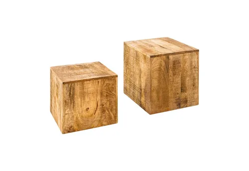 riess-ambiente Beistelltisch CURACAO 40cm natur (Set, 2-St) - Ablagetische aus hochwertigem Mango-Massivholz, handmade und pflegeleicht. Ideal für stilvolle Akzente in Deinem Wohnzimmer.