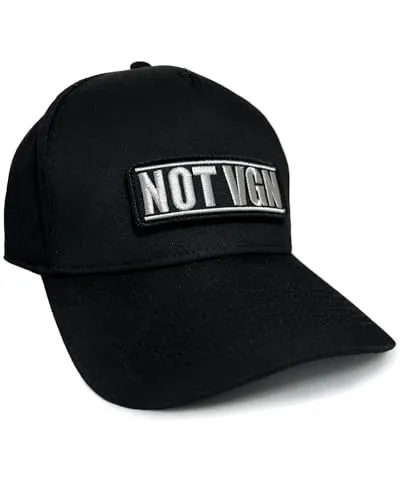 Basecap NOT VGN in schwarz I Unisex frei einstellbar I bestickter Patch I Snapback Cap Kappe Mütze