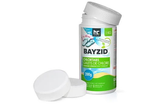 Pool Chlor Tabletten 200g 1 x 1 kg BAYZID von Höfer Chemie zur dauerhaften Chlorung von Pool und Schwimmbad