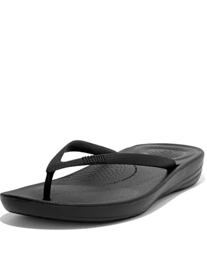 Fitflop Damen IQUSHION FLIP Flop-SOLID Zehentrenner, Schwarz (All Black), 36 EU - Damen-Zehentrenner mit innovativer IQUSHION-Technologie für optimalen Komfort und Unterstützung, perfekt für den Sommer.
