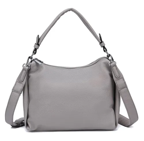 ITALYSHOP24 Schultertasche DAMEN TASCHE SHOPPER Umhängetasche Crossover Hobo Bag Leder Optik (Spar-Set: Tasche mit 2 Gürtel. Zusatz Stoffgurt/Umhängeband, mit Schultergurt), Henkeltasche Reisetasche Crossbag für Büro Freizeit Urlaub BodyBag