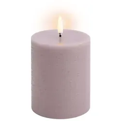 Uyuni LED Stumpenkerze 7,8x10cm rustic light lavender