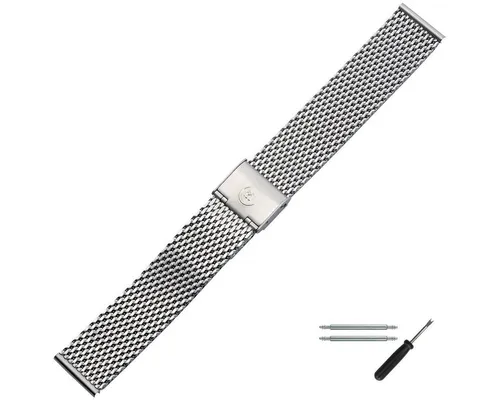 MARBURGER Uhrenarmband 18mm Edelstahl Silber Milanaise von marburg