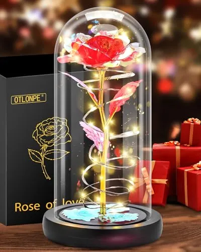 Otlonpe Muttertagsgeschenke für Mama, Ewige Rose Personalisiert Frauen, Blumen Valentinstag Weihnachten Geburtstagsgeschenk für Frauen Mama Freundin Oma