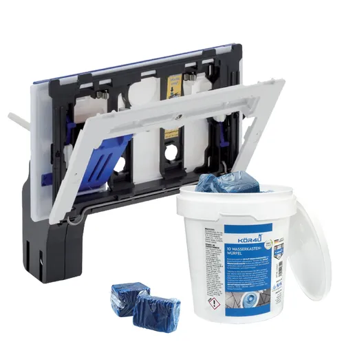 Geberit Einwurfschacht mit kör4u Wasserkastenwürfel - WC-Reiniger: Innovativer Einwurfschacht für eine einfache und hygienische Reinigung, ideal für moderne Badezimmer.