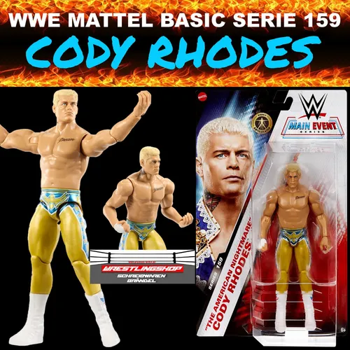 WWE MATTEL BASIC MAIN EVENT SERIE 159 CODY RHODES WRESTLING ACTION FIGUR ELITE