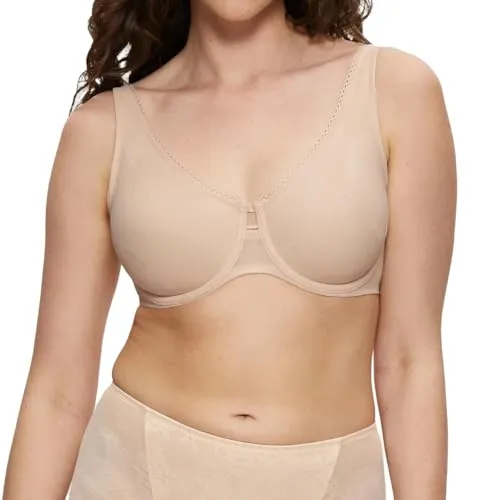 Triumph BH Wild Rose Sensation W01 Beige C 90 Damen - Funktionsunterwäsche mit innovativem Minimizer-Effekt, der das Brustvolumen optisch reduziert und perfekten Komfort bietet. Ideal für eine schöne Silhouette unter enganliegender Kleidung.