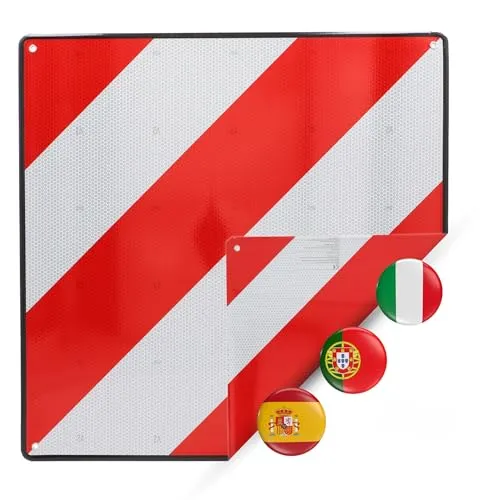 cartrend Warntafel für Italien und Spanien aus Aluminium