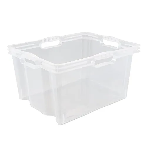 keeeper Aufbewahrungsbox mit integrierten Griffen, Größe: XL, 43 x 35 x 23 cm, 24 l, Franz, Transparent