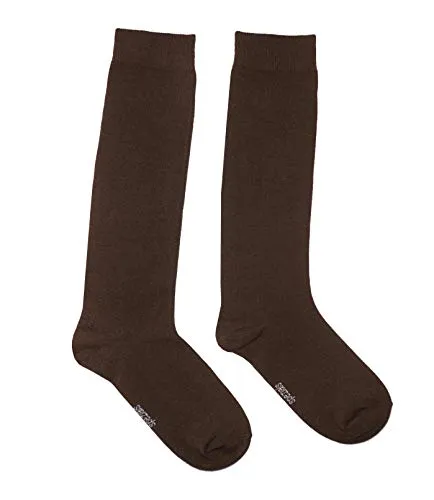 Weri Spezials Damen Kniestrümpfe in hochmodischen Farben - Gute Passform und weiche Baumwolle. (39-42, Schoko)