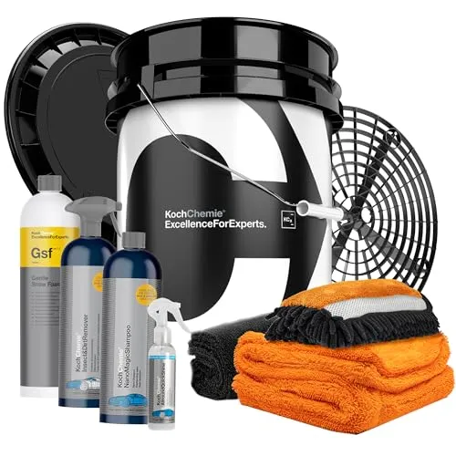 Koch Chemie Auto Reinigungsset Außen - Kfz-Reinigungsmittel mit hochwertigem 20l Wascheimer und Nano Magic Shampoo für eine gründliche Reinigung und Pflege Ihres Fahrzeugs.