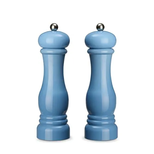 Echtwerk 2-teiliges Gewürzmühlen Set, Salz- und Pfeffermühle aus hochwertigem ABS-Kunststoff, Keramikmahlwerk, Manuelle Mühle, Ideal für Gewürze wie Pfeffer, Salz und Chili, Hellblau, 21 cm