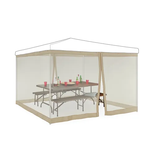 Moskitonetz Pavillon 12 m Beige - Effektiver Mückenschutz - Pavillon- & Pergolateile mit 12 m Breite, schützt zuverlässig vor Mücken und Insekten, ideal für entspannte Stunden im Freien.