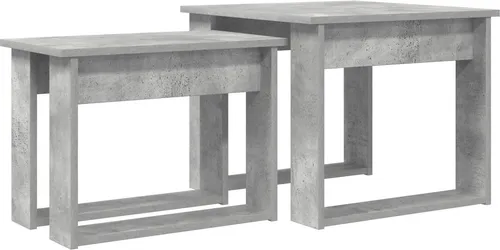 vidaXL Kaffeetisch Set 2er Beton Grau Holzwerkstoff von vidaXL