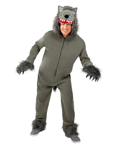 Funidelia Wolf Kostüm grau für Erwachsene in silber von Funidelia