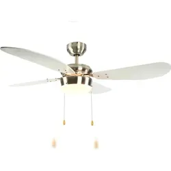 Deckenventilator Classic 105 cm Nickel / Weiß - Stylischer Ventilator mit 105 cm Durchmesser, energiesparend und ideal für jede Jahreszeit dank Vorwärts- und Rückwärtslauf.