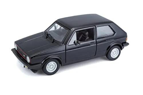 Bburago VW Golf 1 GTI (1979): Modellauto im Maßstab 1:24, Türen zum Öffnen, 19 cm, schwarz (18-21089BK)