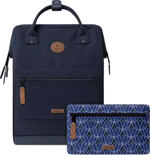 Cabaïa Rucksack Adventurer L Zurich - Stylischer Rucksack mit 26L Volumen und gepolstertem Laptopfach, ideal für Uni und Reisen. Nachhaltig aus recyceltem Polyester, wasserabweisend und mit austauschbaren Vordertaschen für individuellen Style.