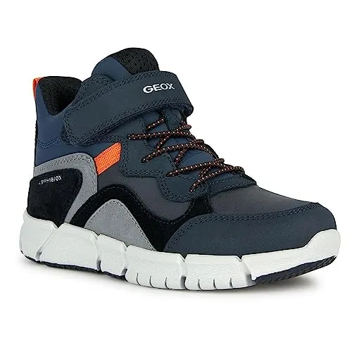 Geox J FLEXYPER Boy B ABX Ankle Boot - Navy/Orange, 28 EU - Wanderschuhe für Kinder, wasserfest und atmungsaktiv für optimalen Komfort bei jedem Abenteuer.