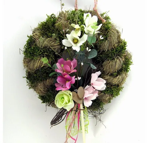 Small-Preis Dekokranz Türkranz Wandkranz rund Natur ø 28 cm - Frühling - Willkommensgruß