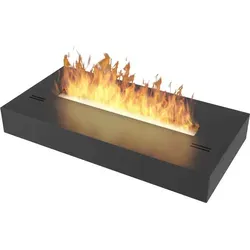 Bioethanolbrenner mit mattschwarzem Edelstahl-Arbeitsplatteneinsatz 60 cm - Schwarz