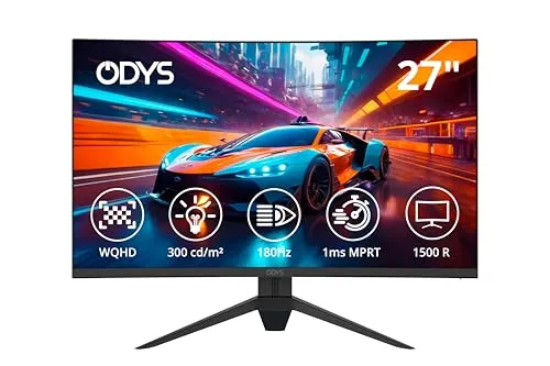 ODYS Monitor Q27-X - 27 Zoll Full HD Monitor, ultradünn und ideal für brillante Bildqualität