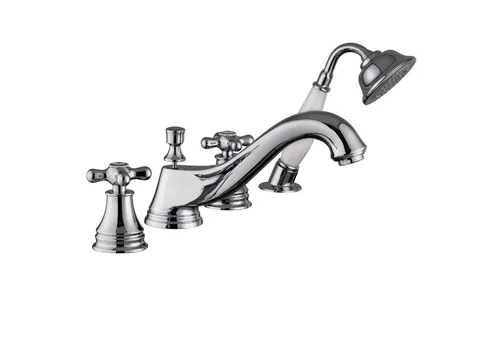 PaulGurkes Retro Nostalgie Armaturen Zweigriffmischer - Armaturen aus massivem Messingguss mit hochwertiger Verchromung, langlebigen Keramikventilen und praktischem 2-Wege Umsteller für Dusche und Wanne.