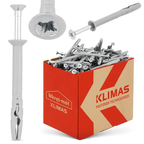 Dübel mit Schrauben verzinkt Edelstahl Universal für Beton Ziegel 5x50 200Stk