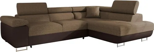 Mirjan24 Ecksofa Torezio mit Bettkasten - Ecksofa mit Schlaffunktion und Bettkasten, ideale Lösung für Wohnzimmer. Schlaffläche von 198 x 125 cm und verstellbare Kopfstützen für optimalen Komfort.